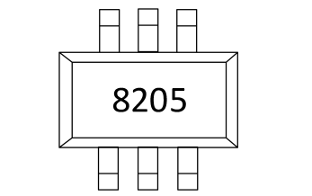 贴片场效应管 8205 SOT23-6 N沟道MOS管